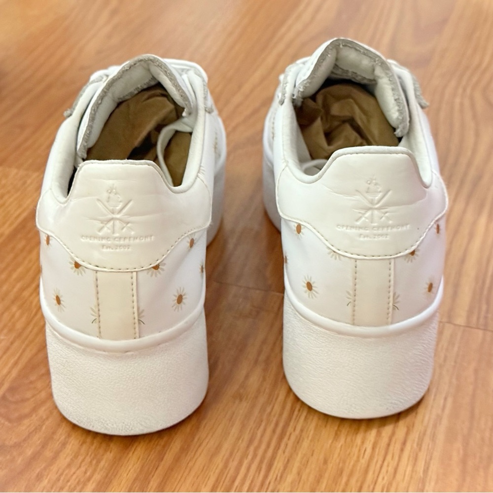 ADIDAS OPENING CEREMONY WHITE LEATHER FLORAL PRINT PLATFORM SNEAKERS SHOES - Picture 4 of 10